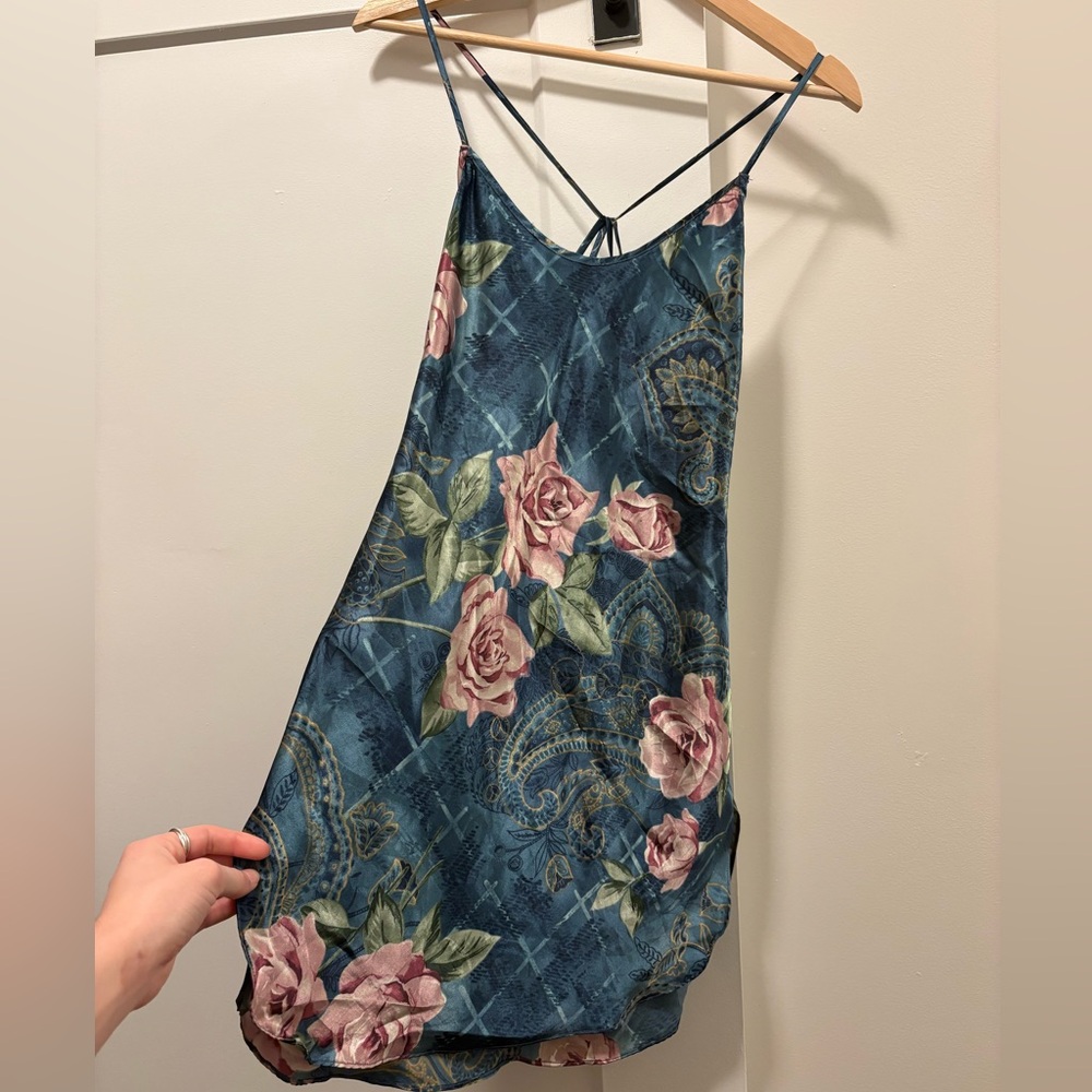 Floral Satin Slip Dress